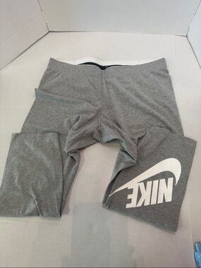 Nike Gray Workout capri with White Swoosh